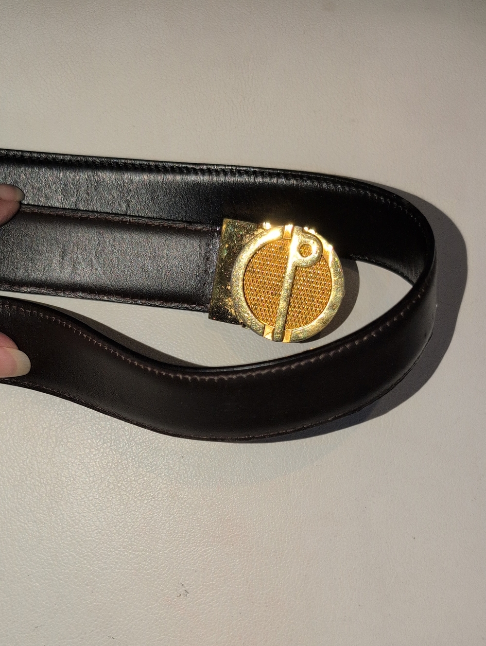 Vintage Dunhill Black Leather Belt  Unisex